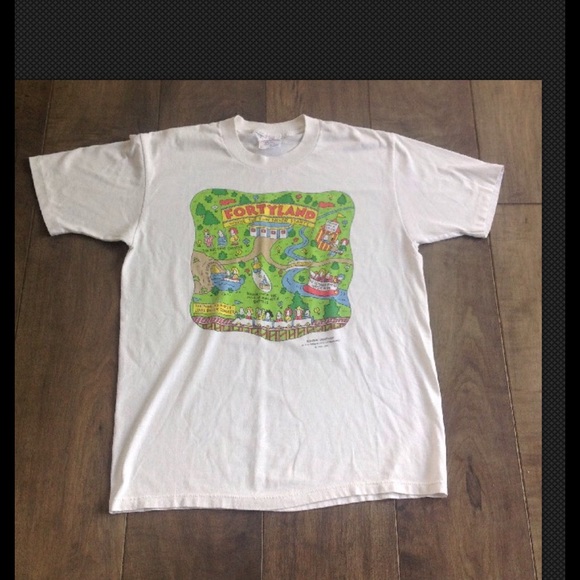 VTG 90S FORTYLAND SHOEBOX  USA  T SHIRT MENS L - Picture 1 of 4